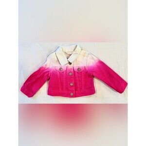 The Children’s Place hot pink and white ombré jean jacket size 9-12M